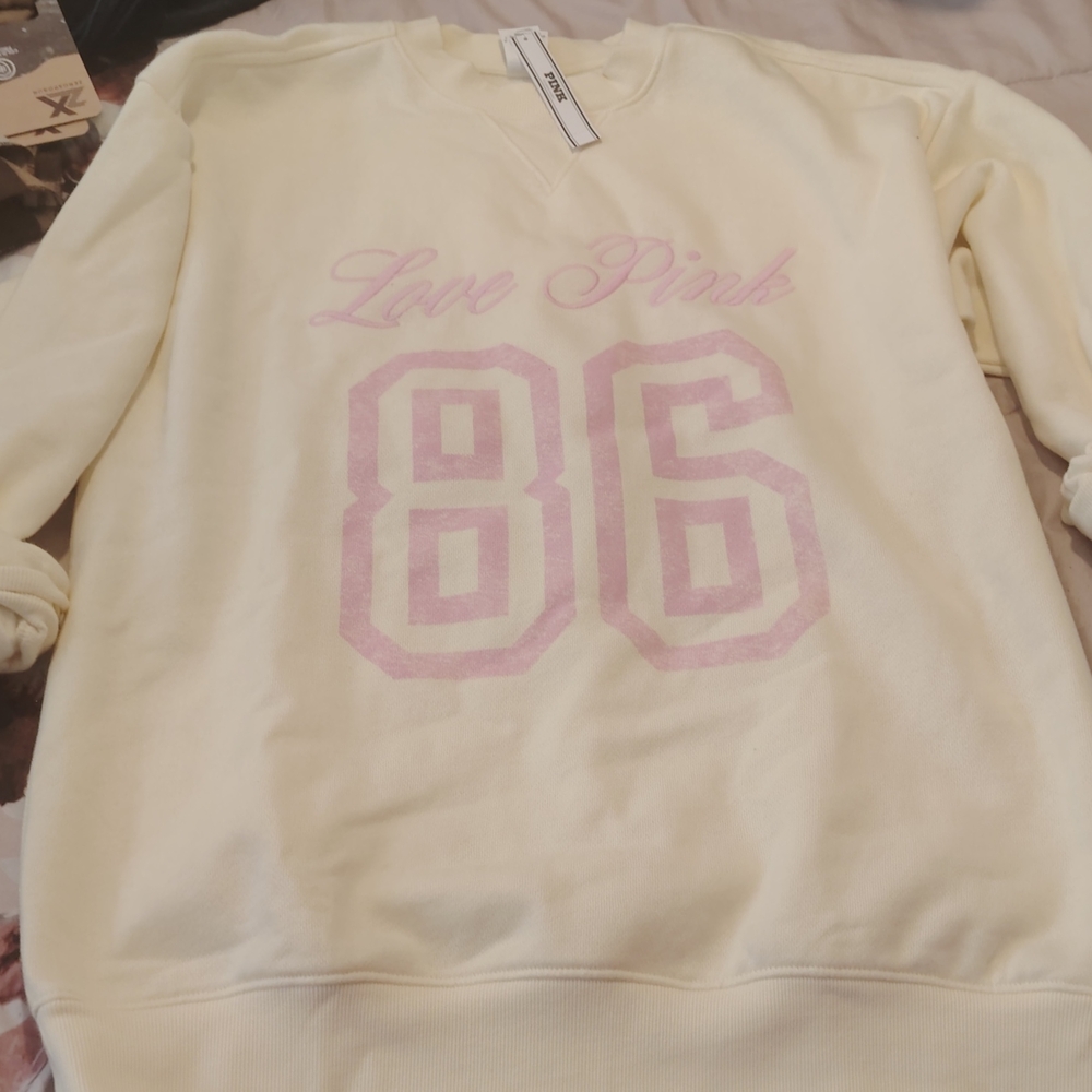 PINK Victoria's Secret Women's Light Yellow Sweater